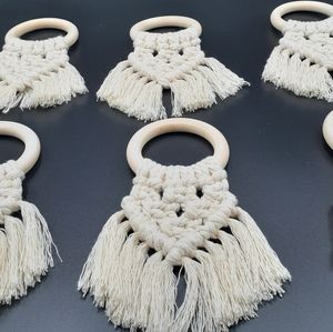 Christmas Handmade Macrame Napkin Rings 6 pcs